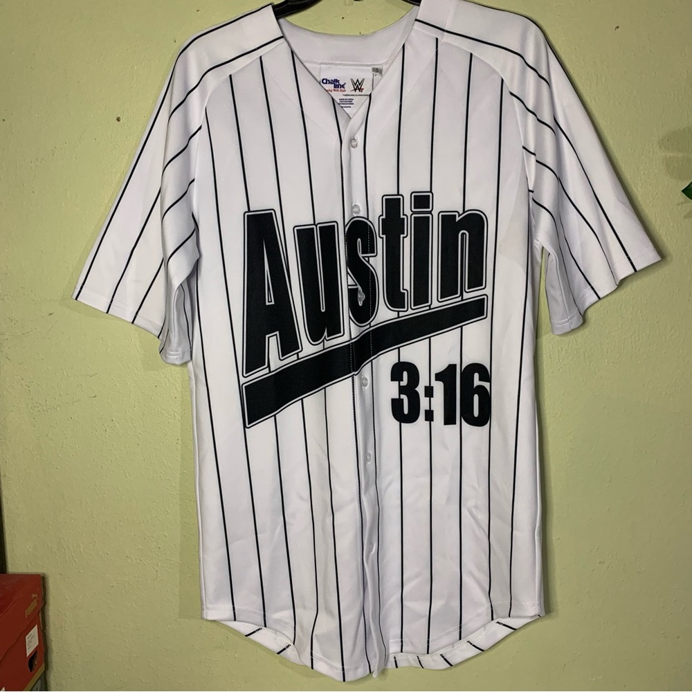 Chalk line stone cold Steve Austin baseball jersey